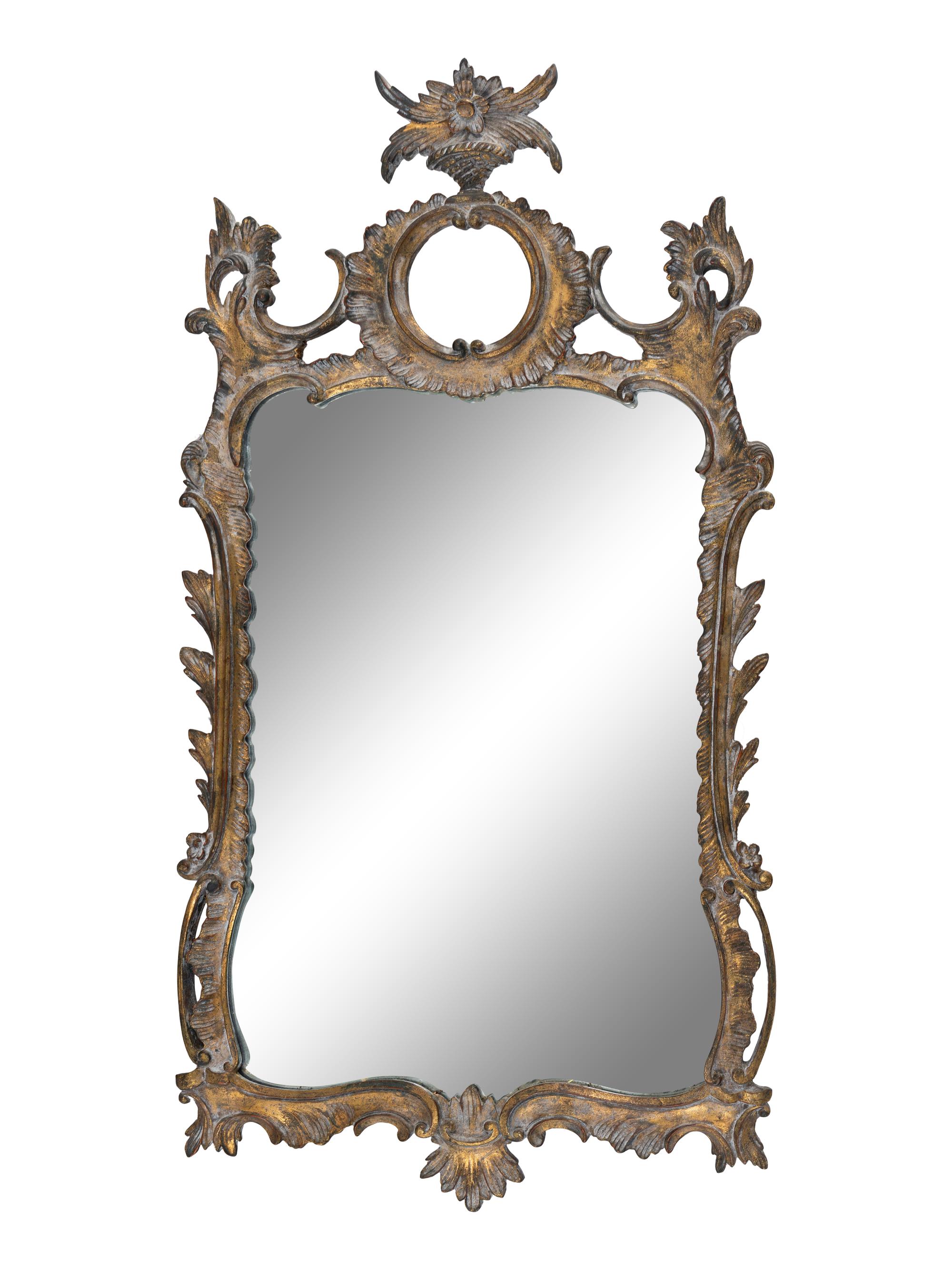 A Pair of Rococo Style Giltwood Mirrors