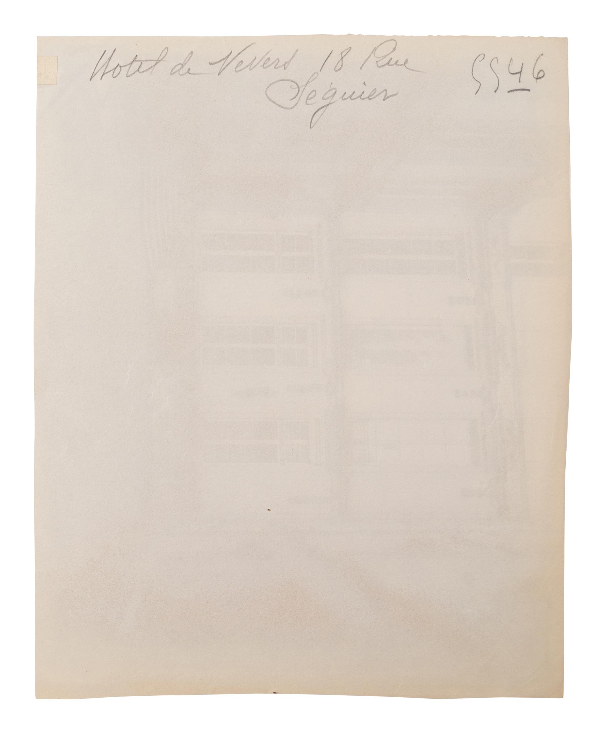 A group of four photographs ( Hôtel de Mainville, place des Vosges 12 , 1911-1912; Hôtel de Canhillac, place des Vosges 14 , 1911-1912; Hôtel de Nevers, 18 rue Seguier , 1908; Hôtel Beauffremont, rue de Grenelle 87 , 1901)