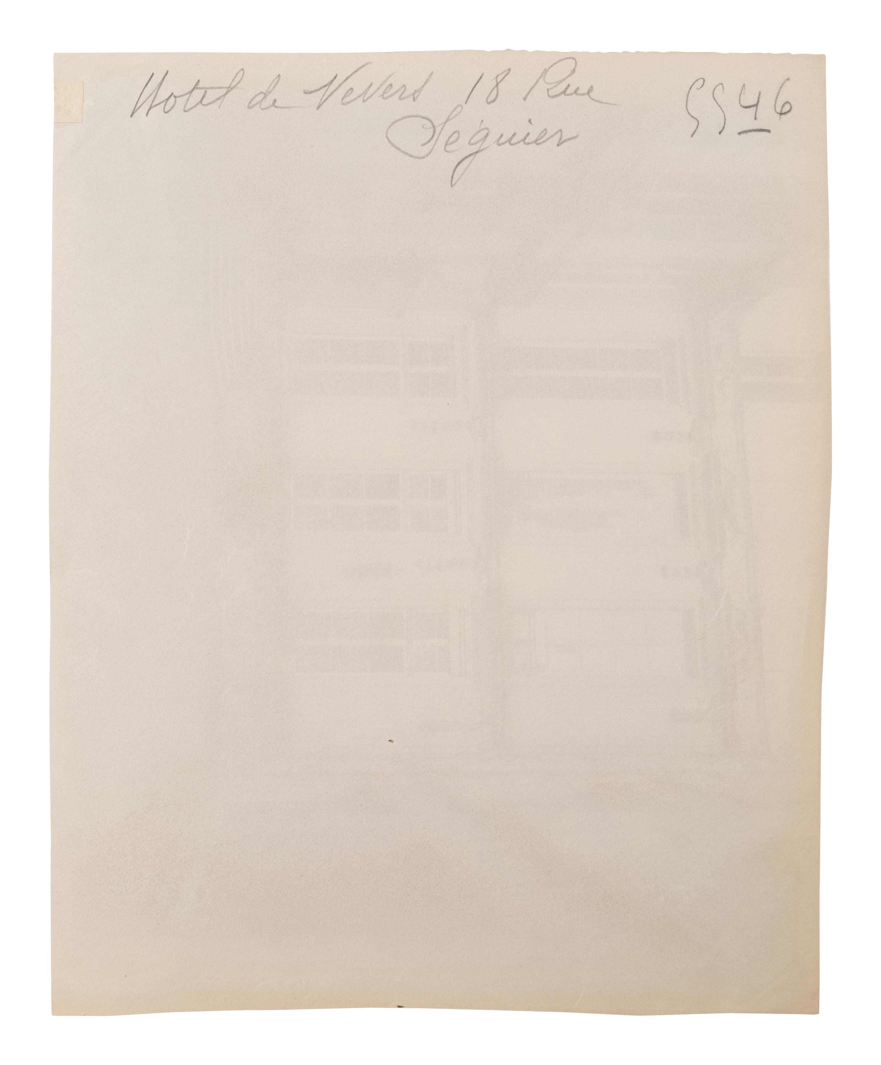 A group of four photographs ( Hôtel de Mainville, place des Vosges 12 , 1911-1912; Hôtel de Canhillac, place des Vosges 14 , 1911-1912; Hôtel de Nevers, 18 rue Seguier , 1908; Hôtel Beauffremont, rue de Grenelle 87 , 1901)