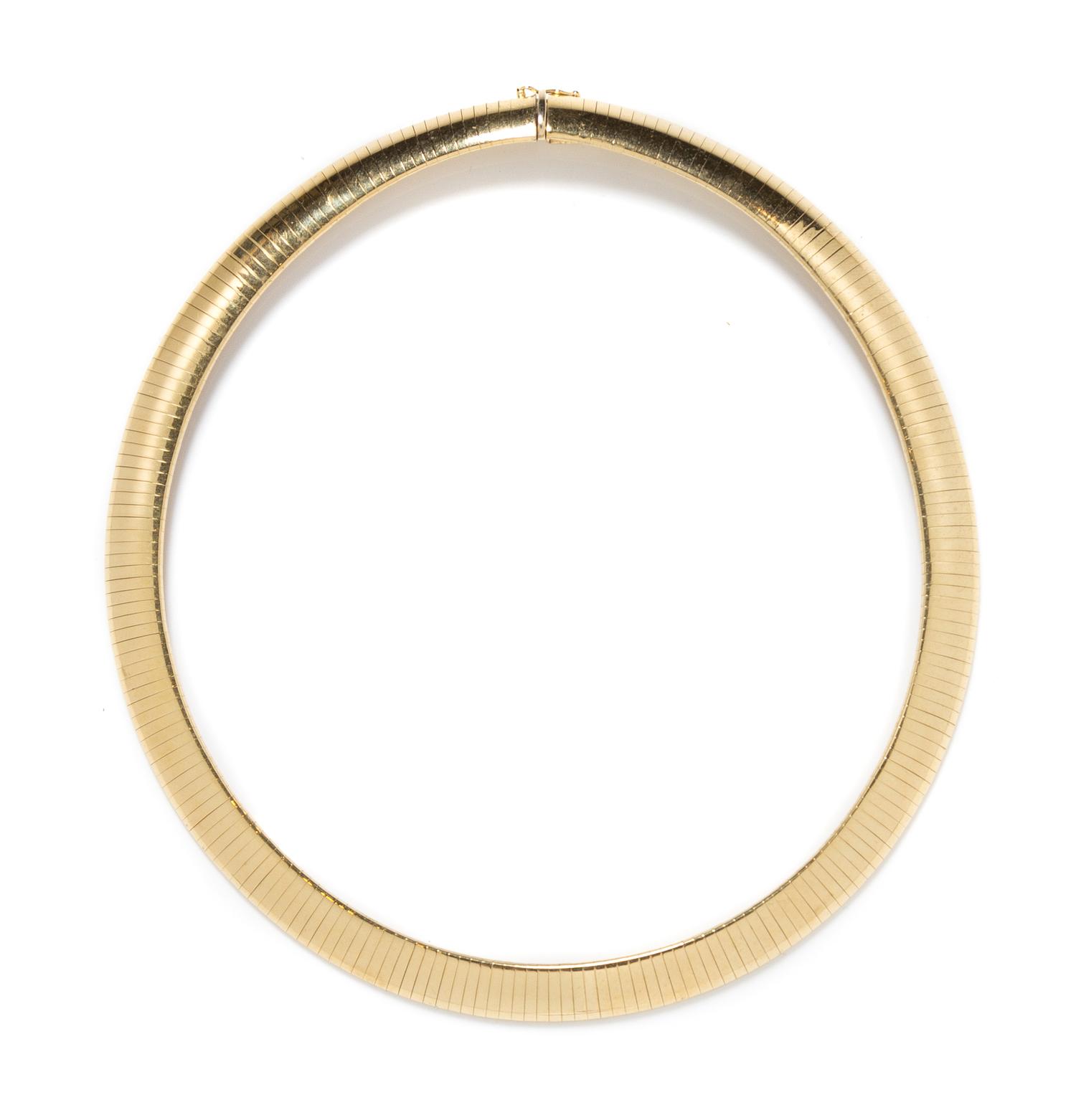 A 14 Karat Yellow Gold Omega Necklace, 40.20 dwts.