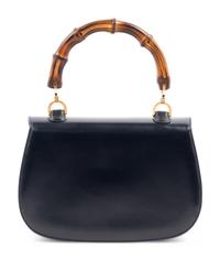 Gucci Blue Leather Handbag with Bamboo Handle