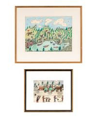 Untitled (Fishing), 1971 and Water, Drain, Sewer , 1972 (two works)