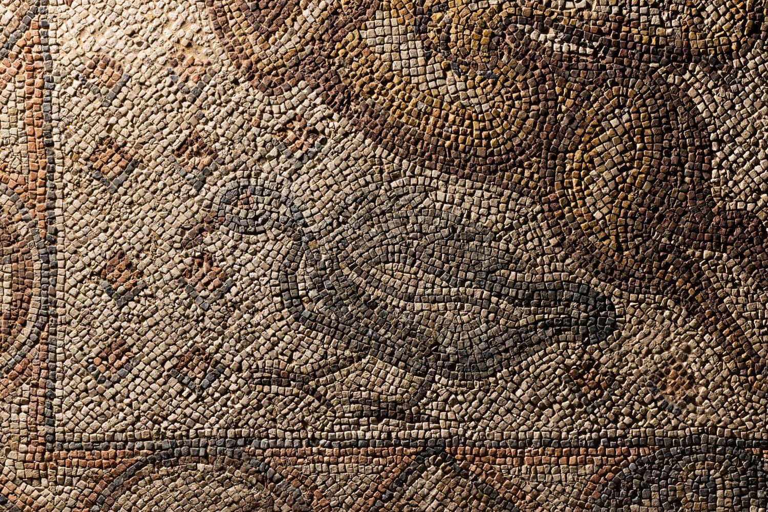 A Late Roman Stone Mosaic of a Lion Hunting Prey