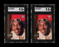 A Group of Two 1996-97 Upper Deck Kobe Bryant Rookie Basketball Cards (SGC 9.5 NM+)