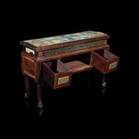 A Small Chinese Cloisonné Enamel Inset Hongmu Stand, Early 19th Century 清中期 紅木嵌掐絲琺琅供桌式帶屜座
