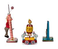 Four Tin Circus and Clown Toys