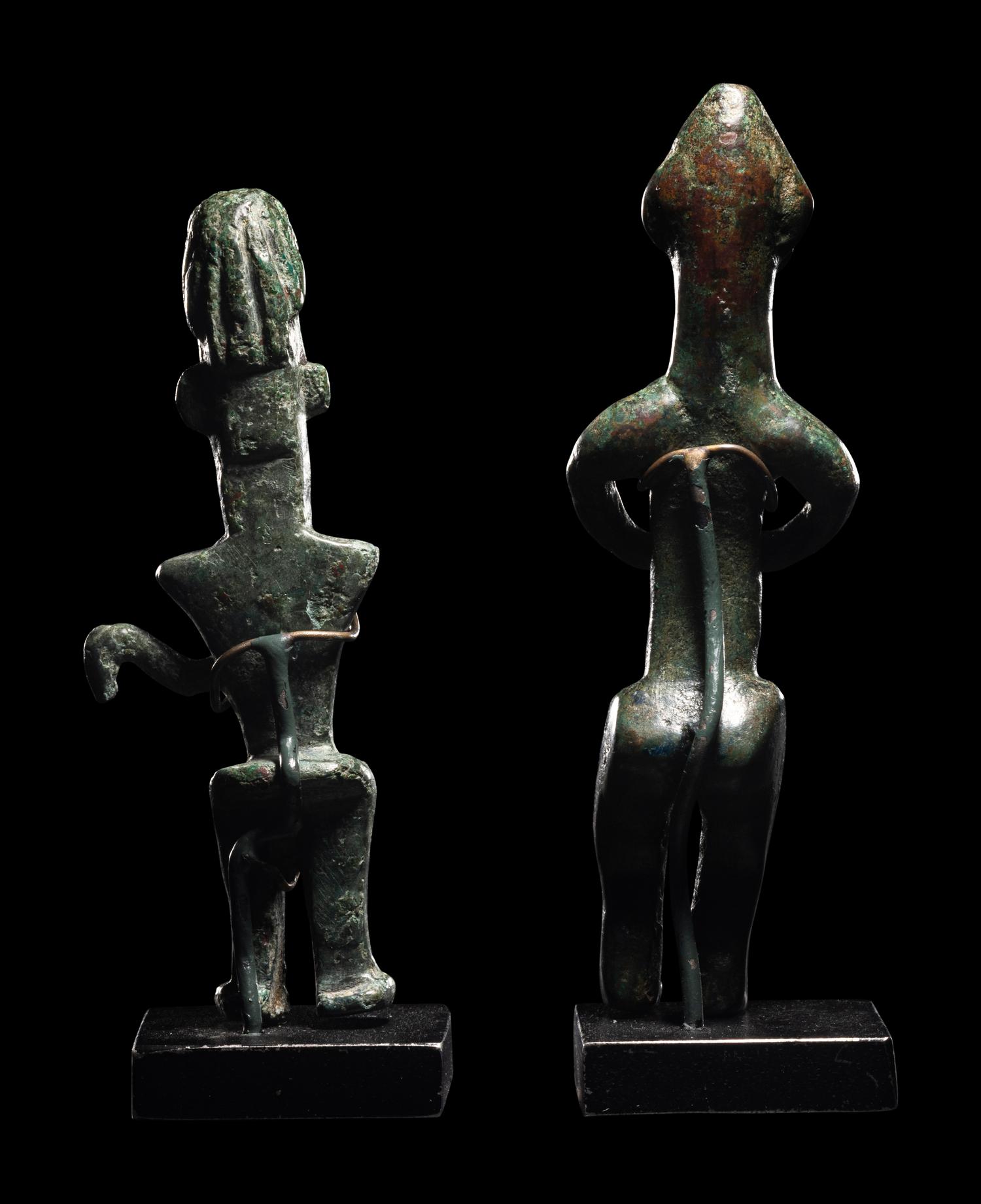 Two Amlash Bronze Figures of a Male and Female
