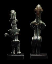 Two Amlash Bronze Figures of a Male and Female