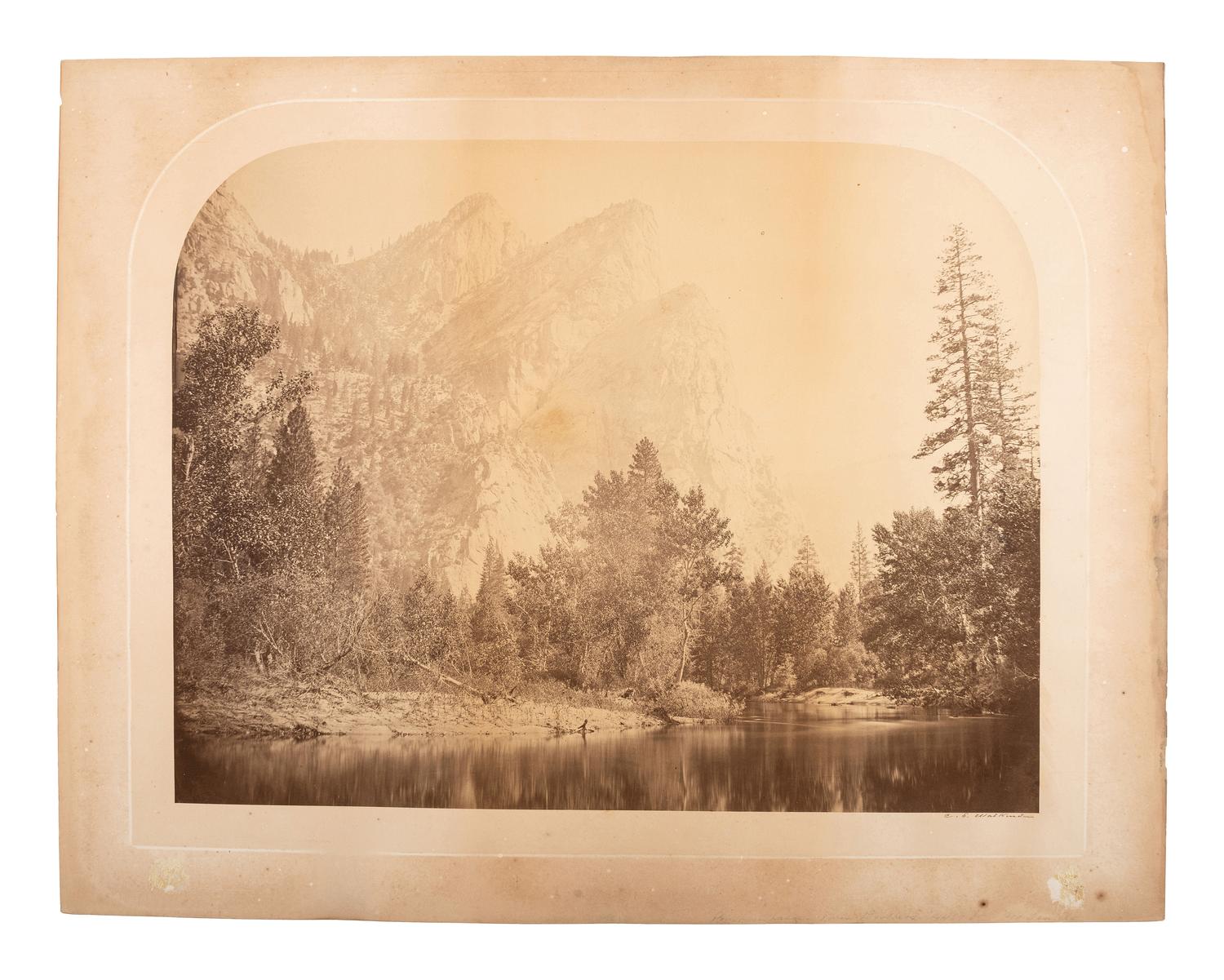 WATKINS, Carleton (1829-1916), photographer. The Three Brothers, Yosemite . [Ca 1861-1863].