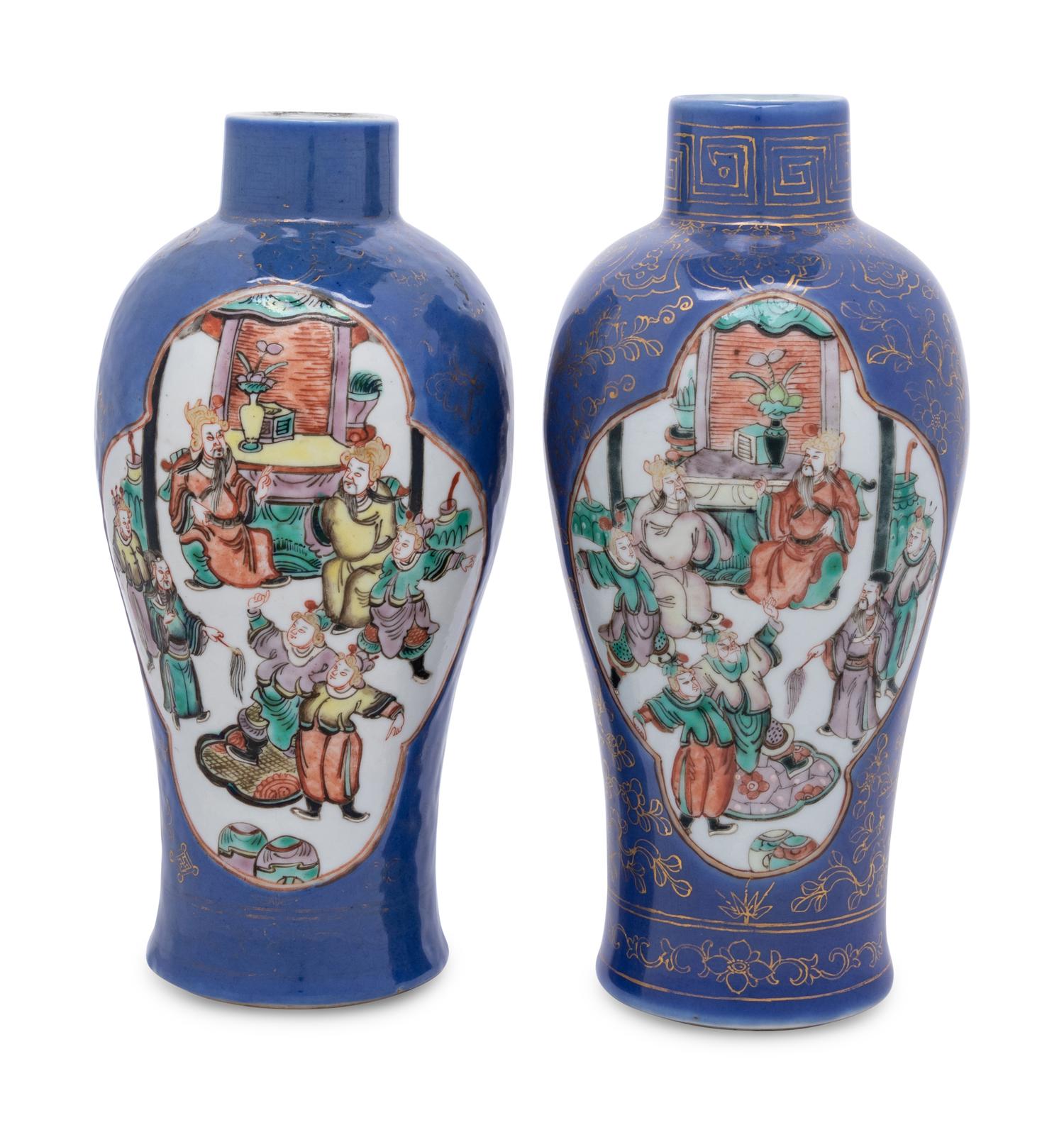 A Pair of Chinese Export Porcelain Vases