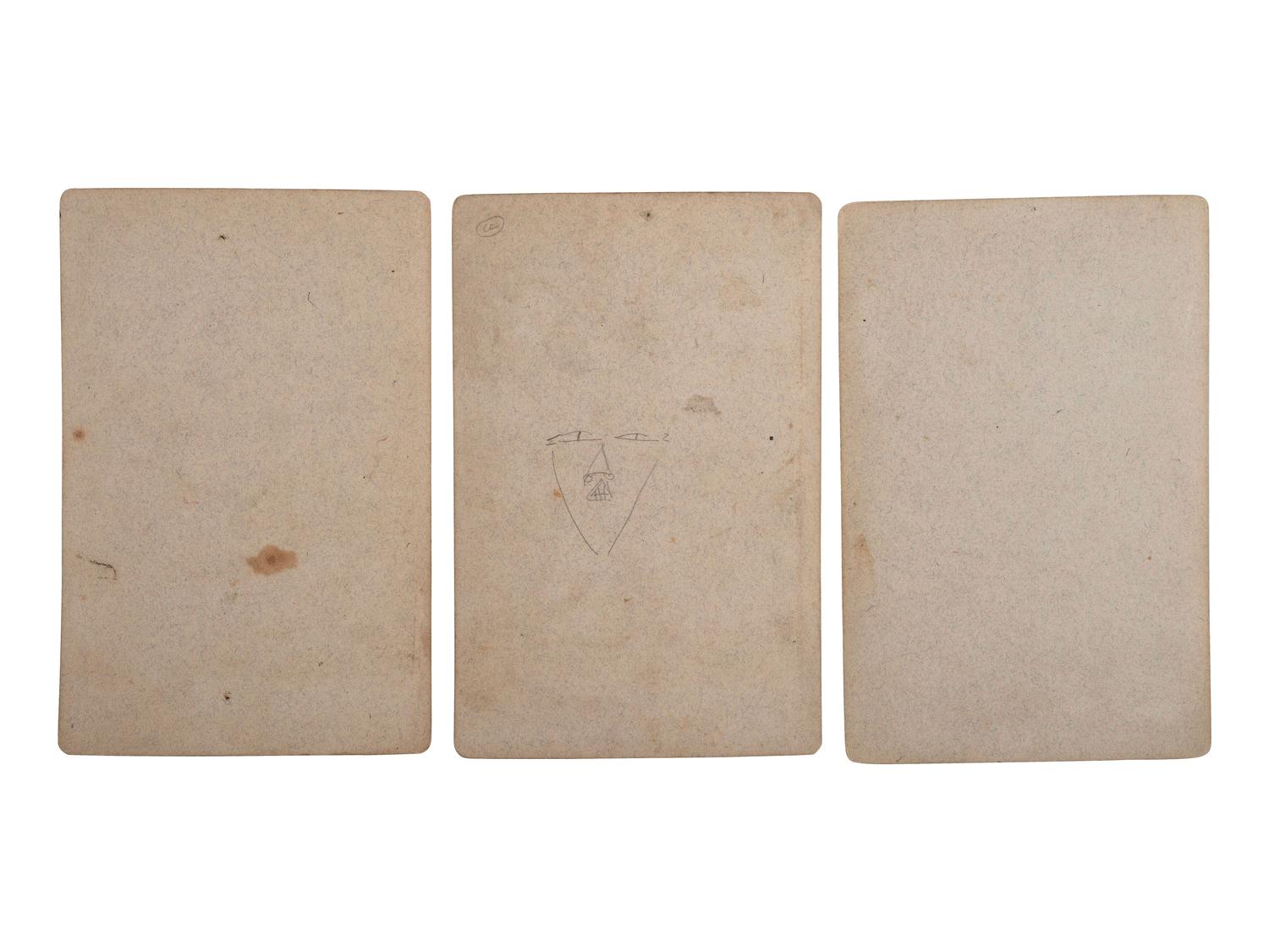 [NATIVE AMERICANS]. A group of 3 cabinet cards of Native American subjects from the Hayden Geological Survey. Ca 1870s.