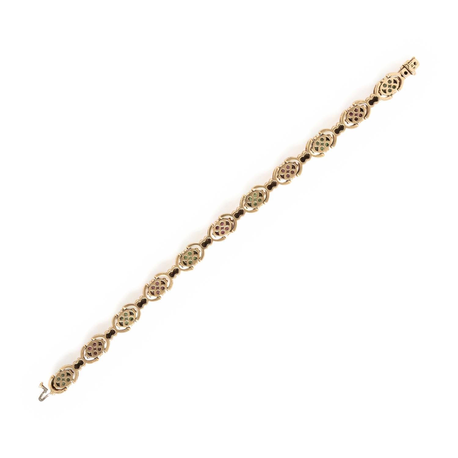 Tourmaline and Yellow Gold Bracelet