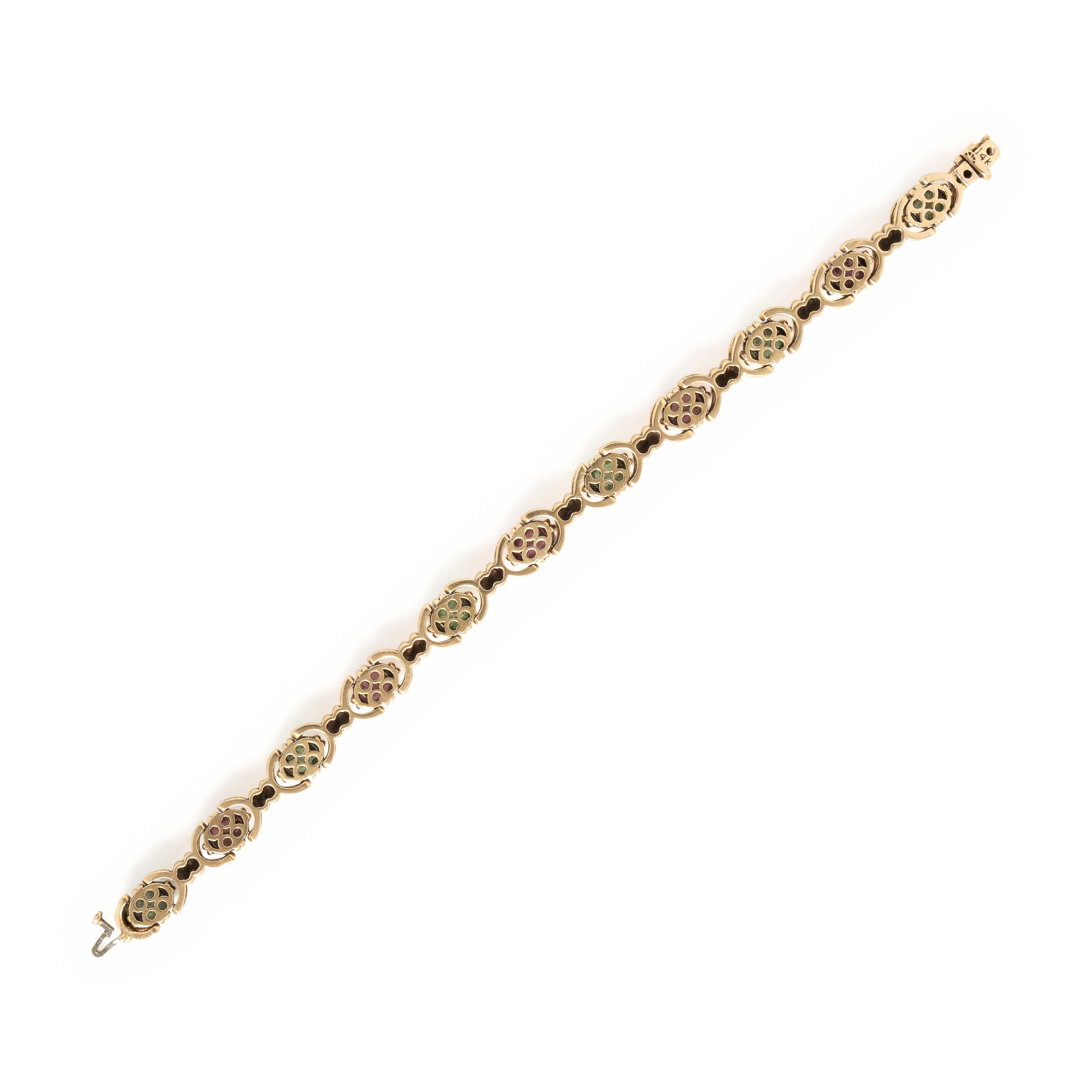 Tourmaline and Yellow Gold Bracelet