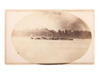 [CIVIL WAR]. LILIENTHAL, Theodore, photographer. CDV of the USS Milwaukee . New Orleans, Louisiana: ca 1860s.