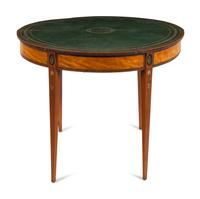 An Edwardian Painted Satinwood Flip-Top Game Table