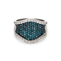 IRRADIATED BLUE DIAMOND AND DIAMOND RING