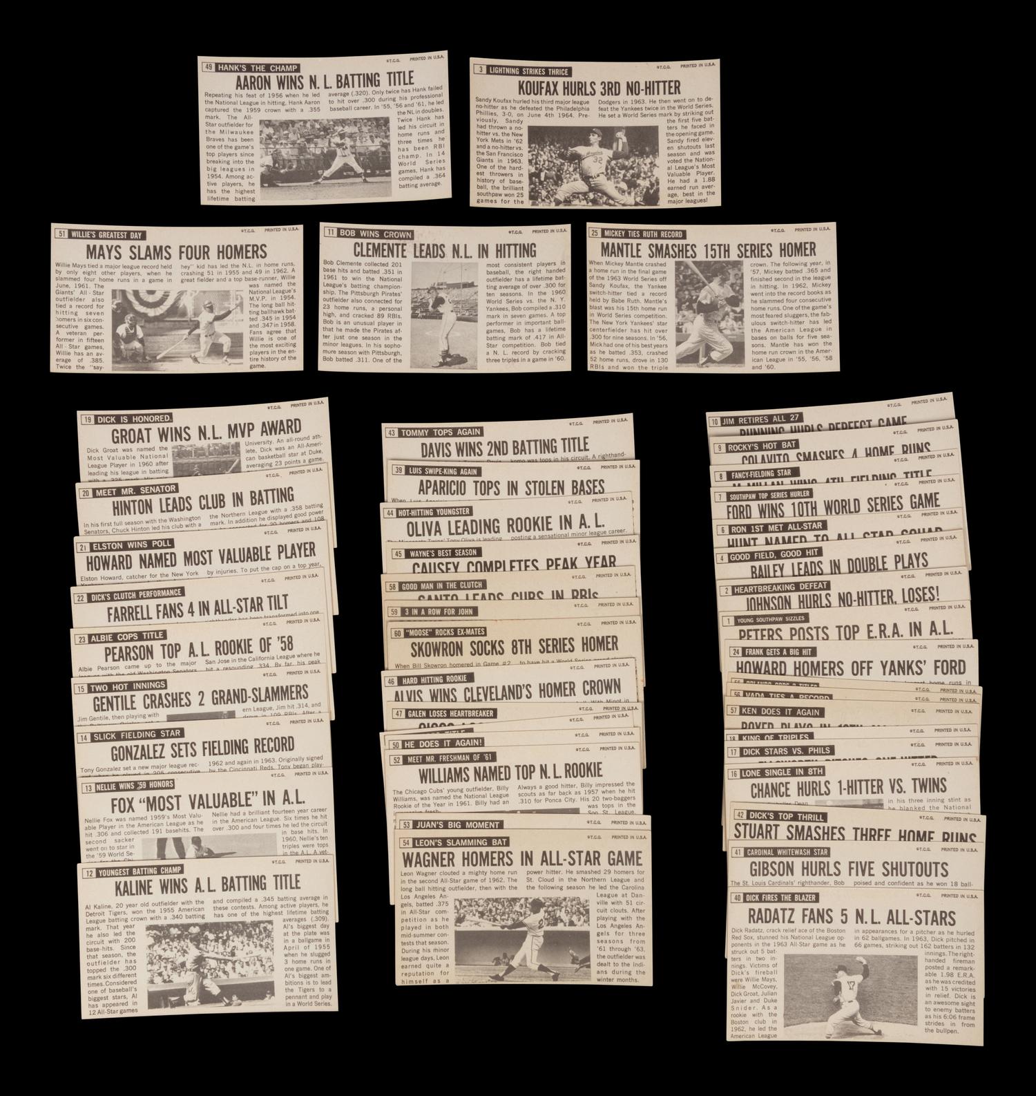 A Complete Set of 1964 Topps Giants Baseball Cards (60/60)