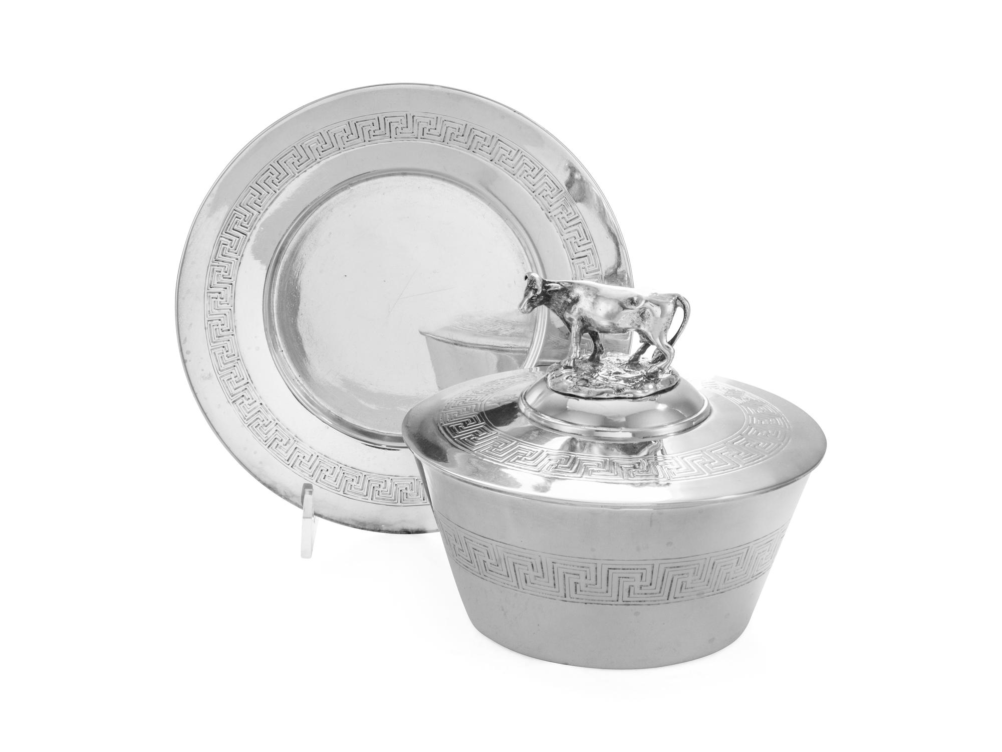 A Victorian Silver Covered Butter Dish