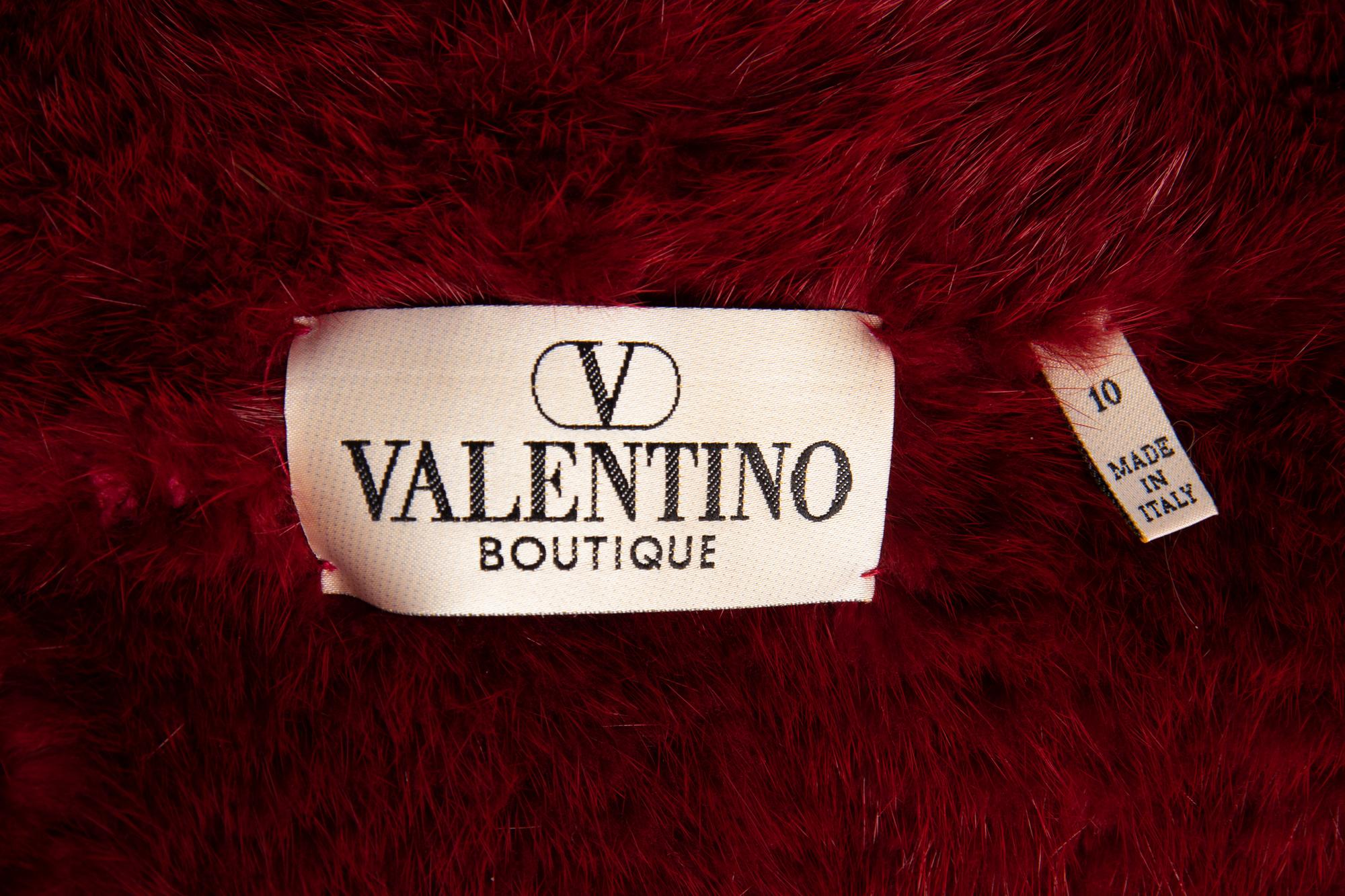 Valentino Red Mink Fur Jacket with Fringe, 1990-2000s