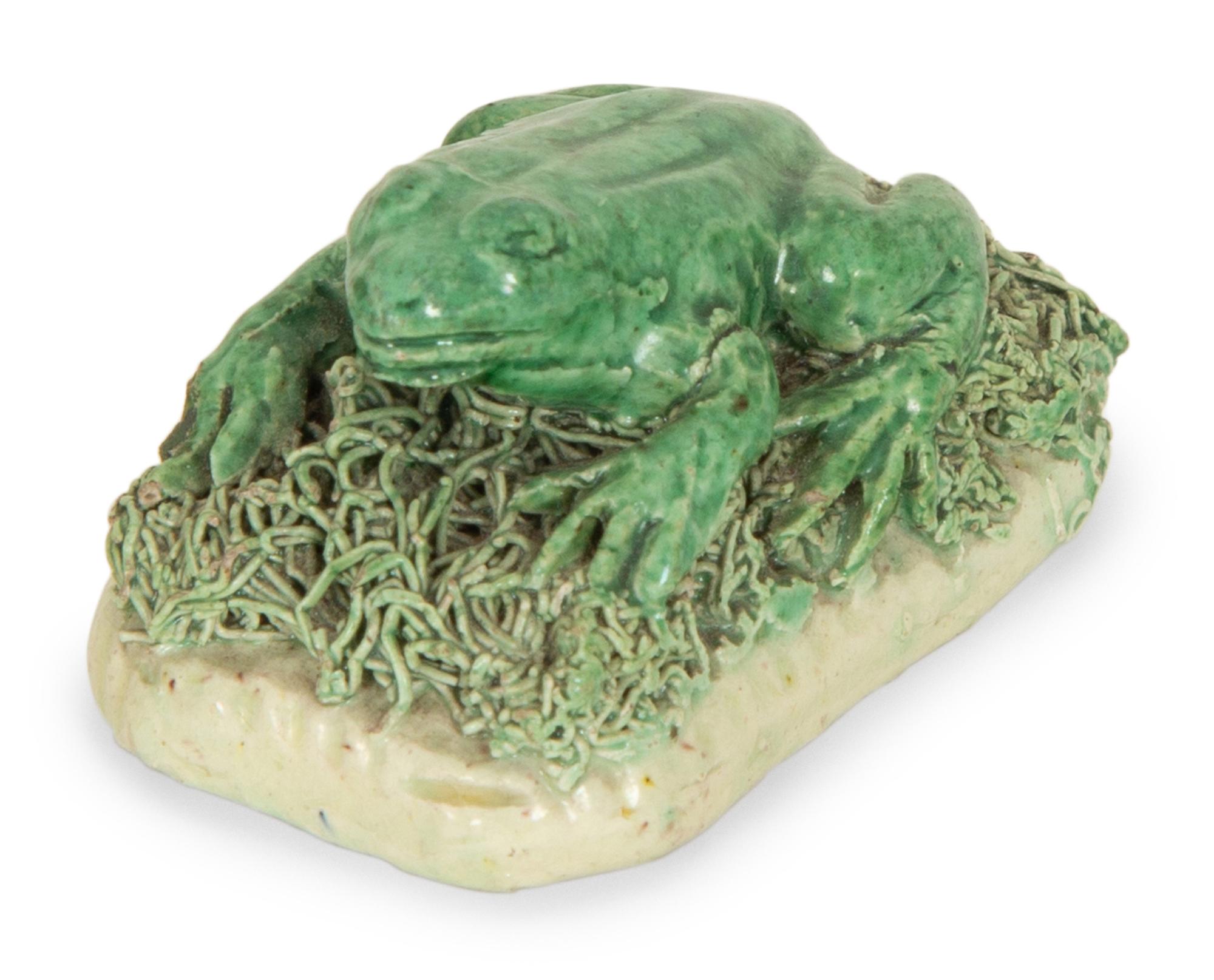 A Small Majolica Oval Dish in the Style of Palissy Together with Two Majolica Articles