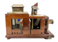A Brass Mounted Wood Scientific Demonstration Projector Height of main body 18 x width 24 inches. — HAYNES, MATHEWS & CO., CAPE TOWN, SOUTH AFRICA