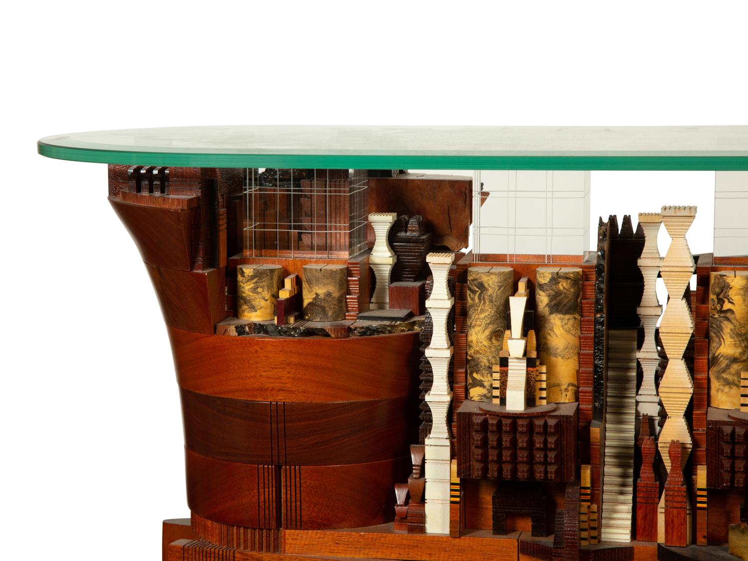 Console Table with Glass Cubes by Latchezar Boyadjiev