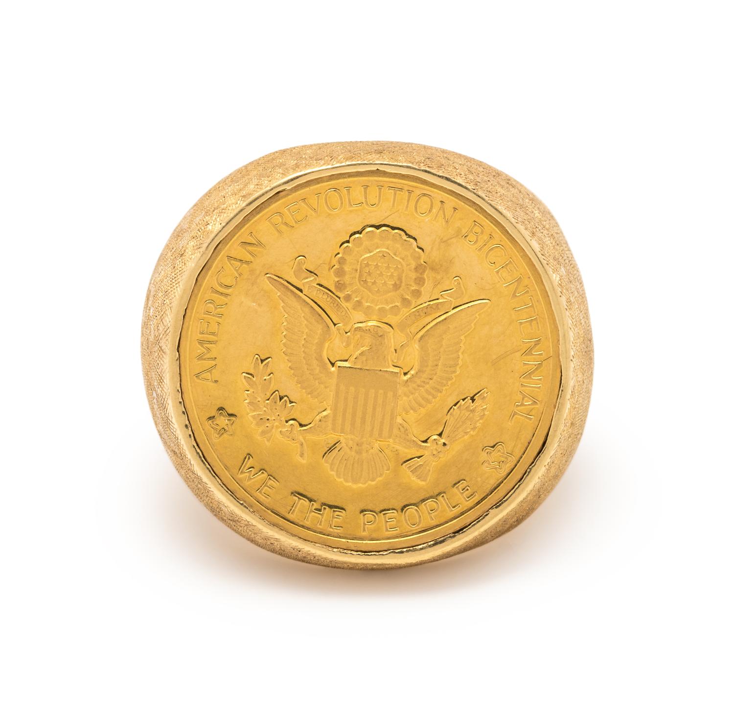 AMERICAN BICENTENNIAL GOLD COIN RING