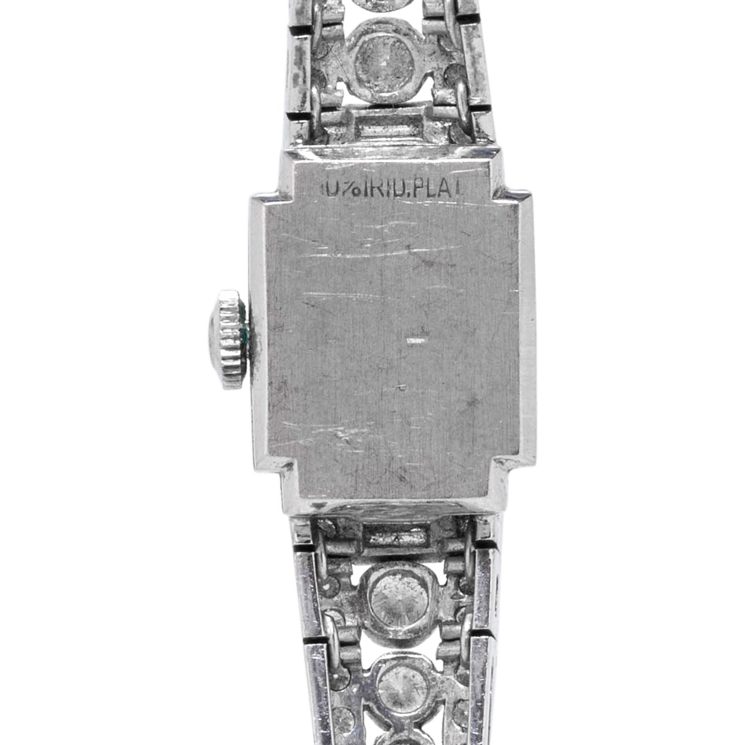 HAMILTON, PLATINUM AND DIAMOND WATCH