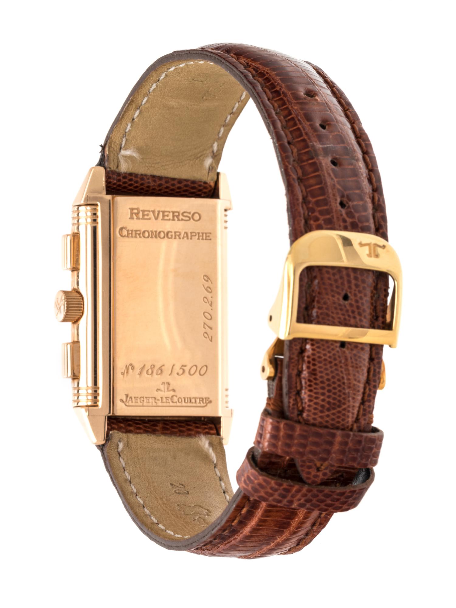 JAEGER-LeCOULTRE, 18K PINK GOLD REF. 270.2.69 LIMITED EDITION 'REVERSO' CHRONOGRAPH WRISTWATCH