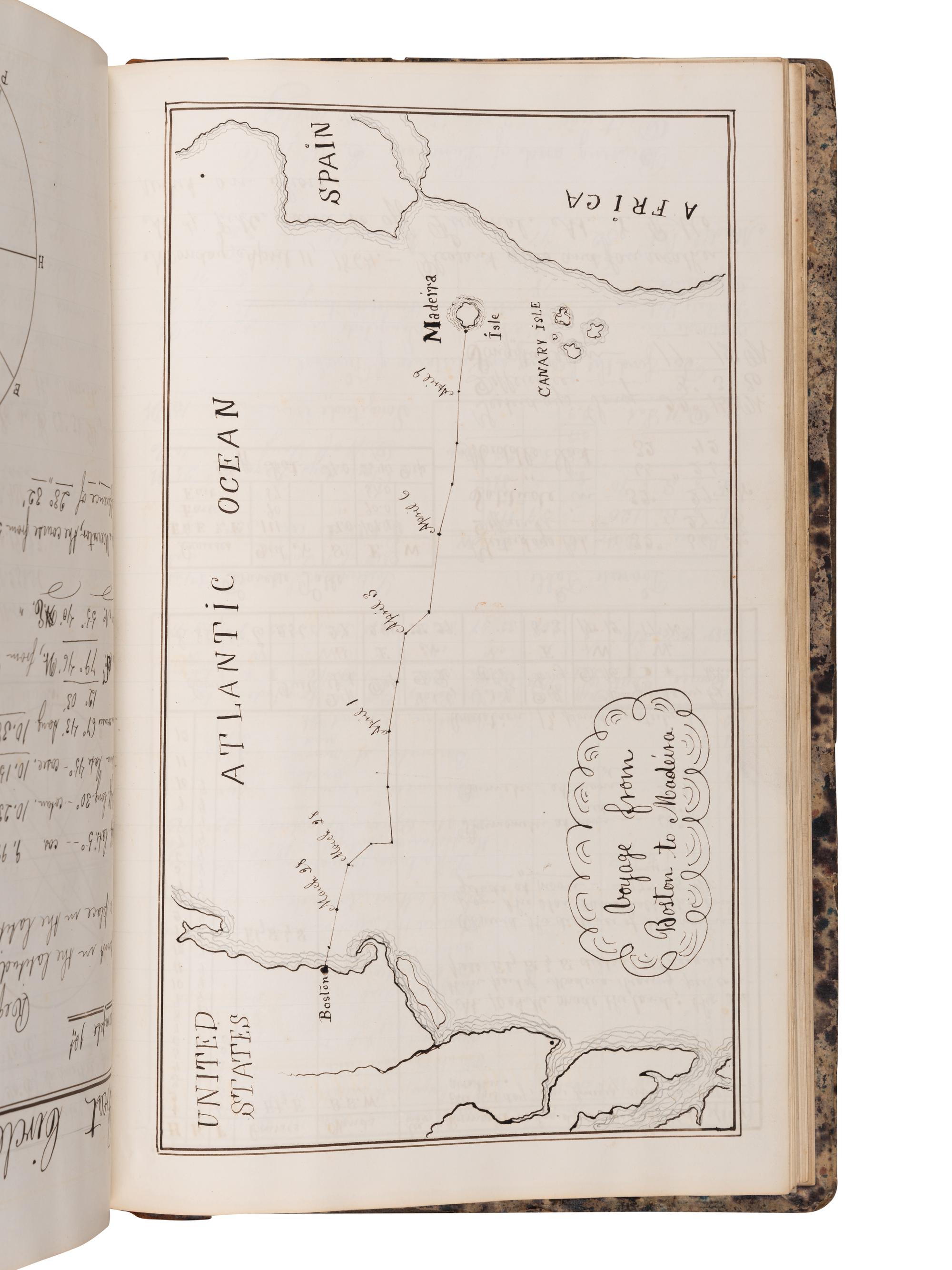 [NAVIGATION -- MANUSCRIPT]. Navigational studies and exercise logbook for an aspiring seaman. N.p., n.d.