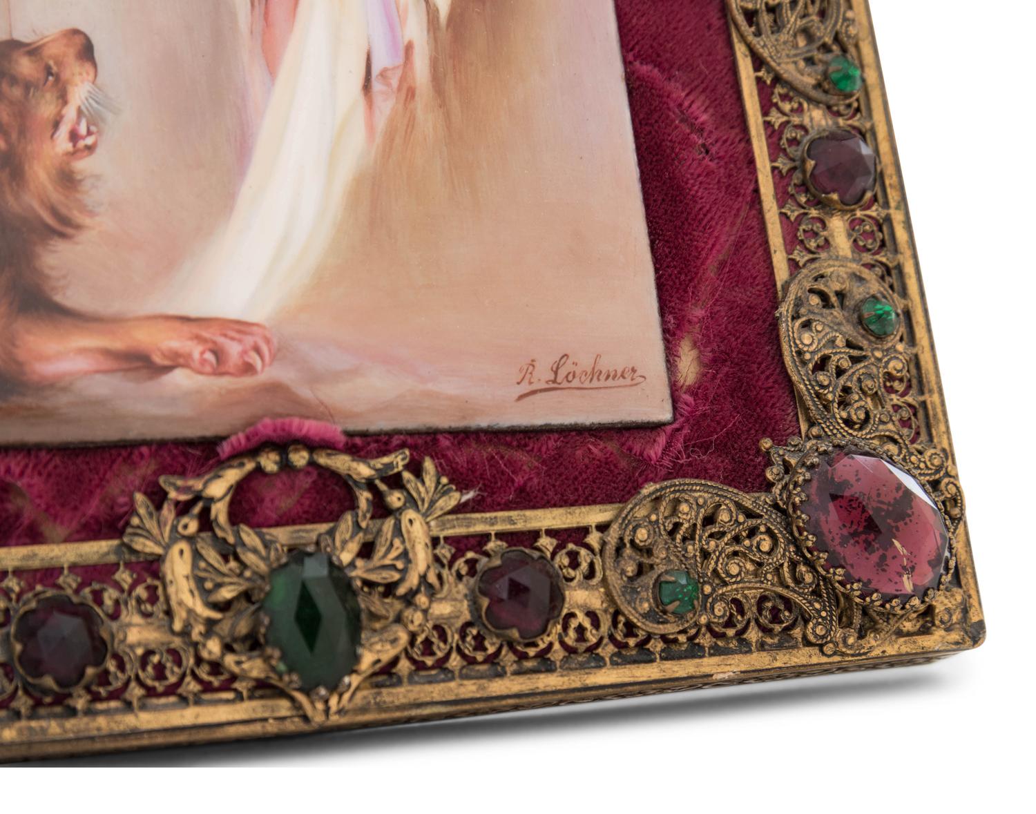 A Continental Enameled Metal Plaque