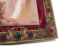 A Continental Enameled Metal Plaque