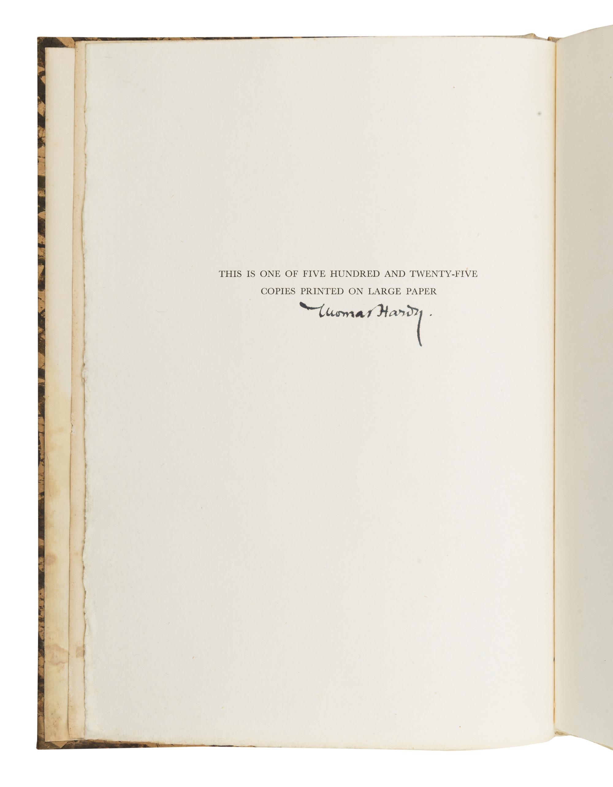 HARDY, Thomas (1840-1928). Dynasts. London: MacMillan & Co., 1927.