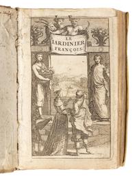 [BONNEFONS, Nicolas de]. Le jardinier François, qui enseigne à cultiver les Arbres, & Herbes Potageres... Sixiesme edition . Amsterdam: Jean Blaeu, 1660.