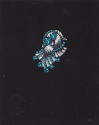 A Collection of Original Gouache on Paper Jewelry Designs by Anne Howe Geyer for Trabert & Hoeffer-Mauboussin and Others, Circa 1950's,