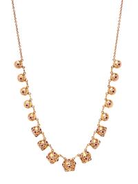 A Nine Karat Rose Gold and Ruby Necklace, British,