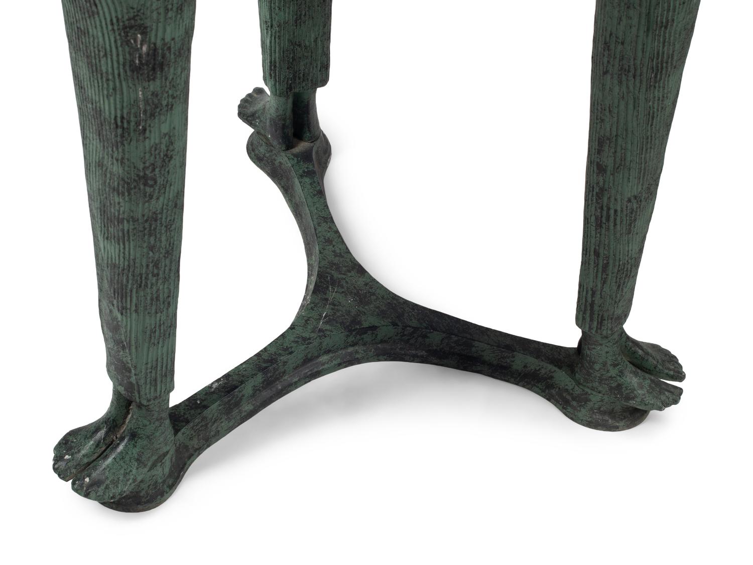 A Pair of Egyptian Style Faux Marble Painted Side Tables