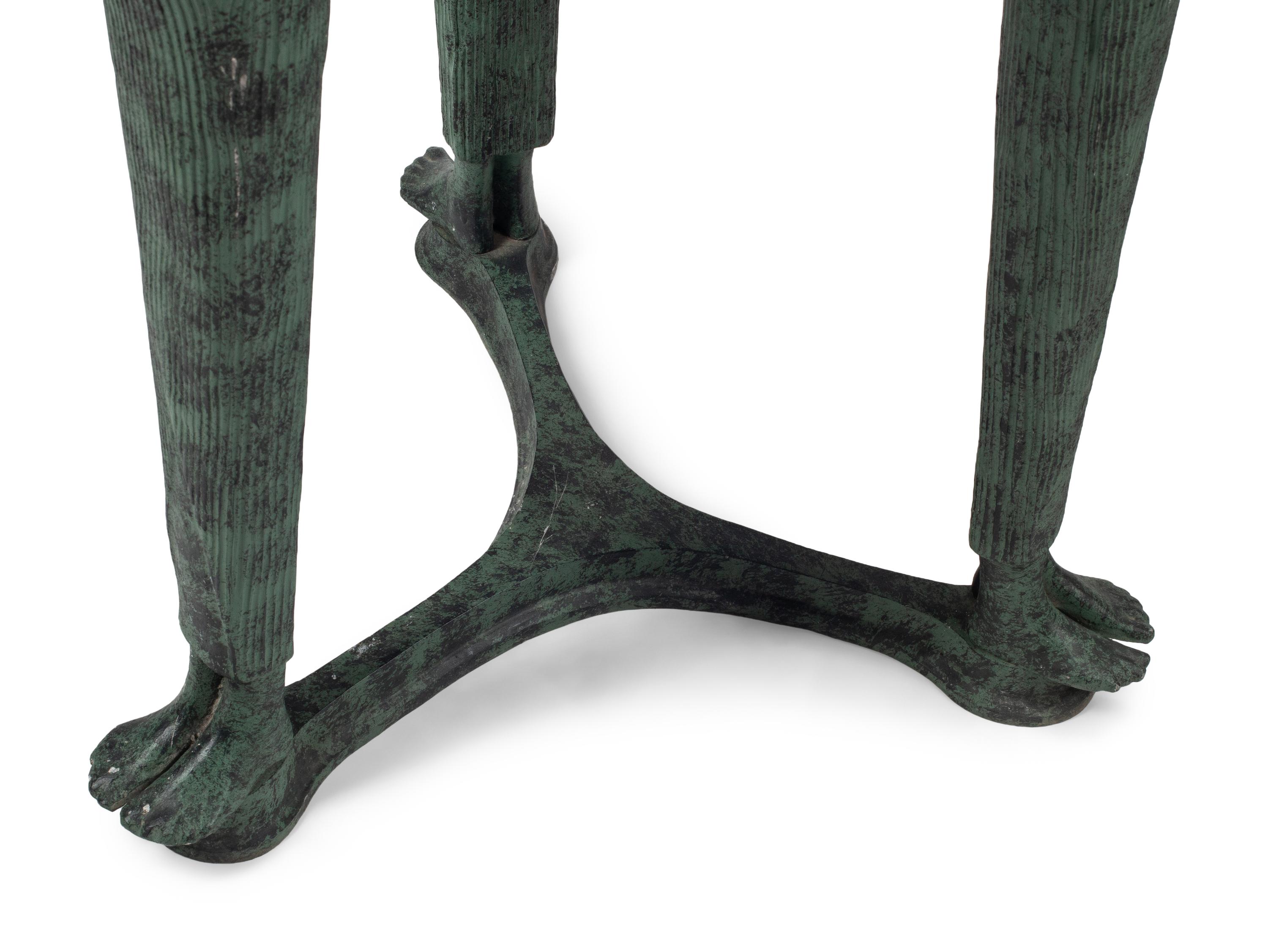 A Pair of Egyptian Style Faux Marble Painted Side Tables