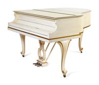 A Baldwin Painted and Parcel Gilt Baby Grand Piano
