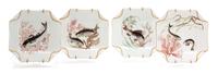 A Set of Four Limoges Porcelain Handkerchief Plates Diameter 8 inches. — 19TH CENTURY