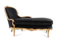 A Louis XV Style Giltwood Chaise Longue