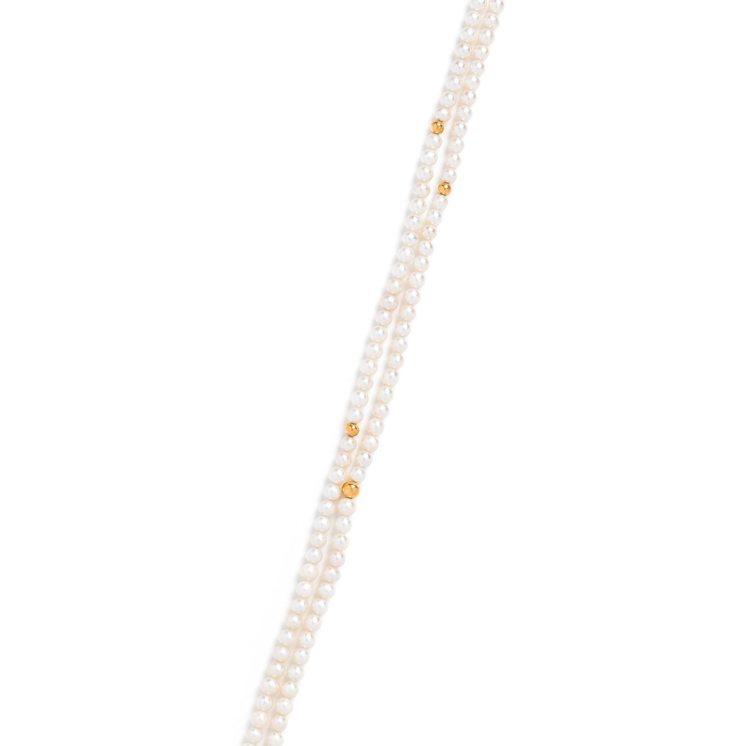 GURHAN, YELLOW GOLD AND CULTURED PEARL NECKLACE