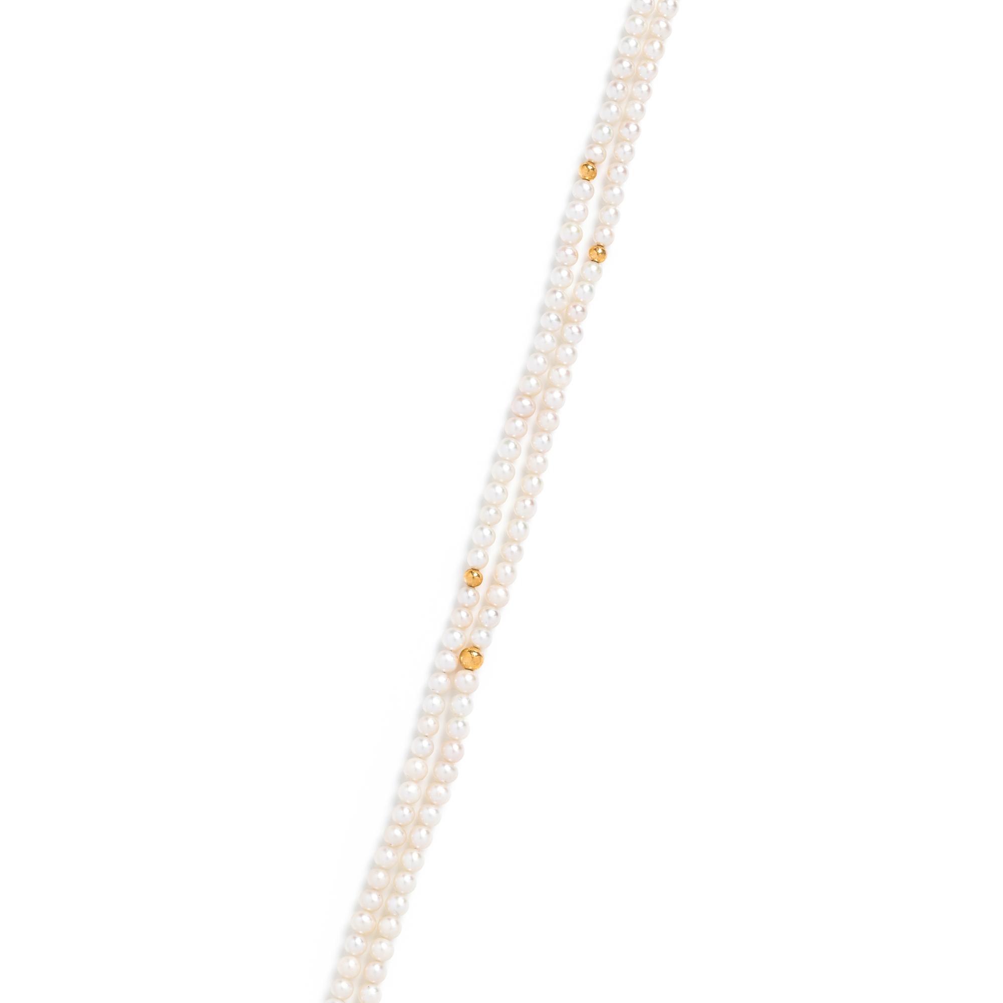 GURHAN, YELLOW GOLD AND CULTURED PEARL NECKLACE