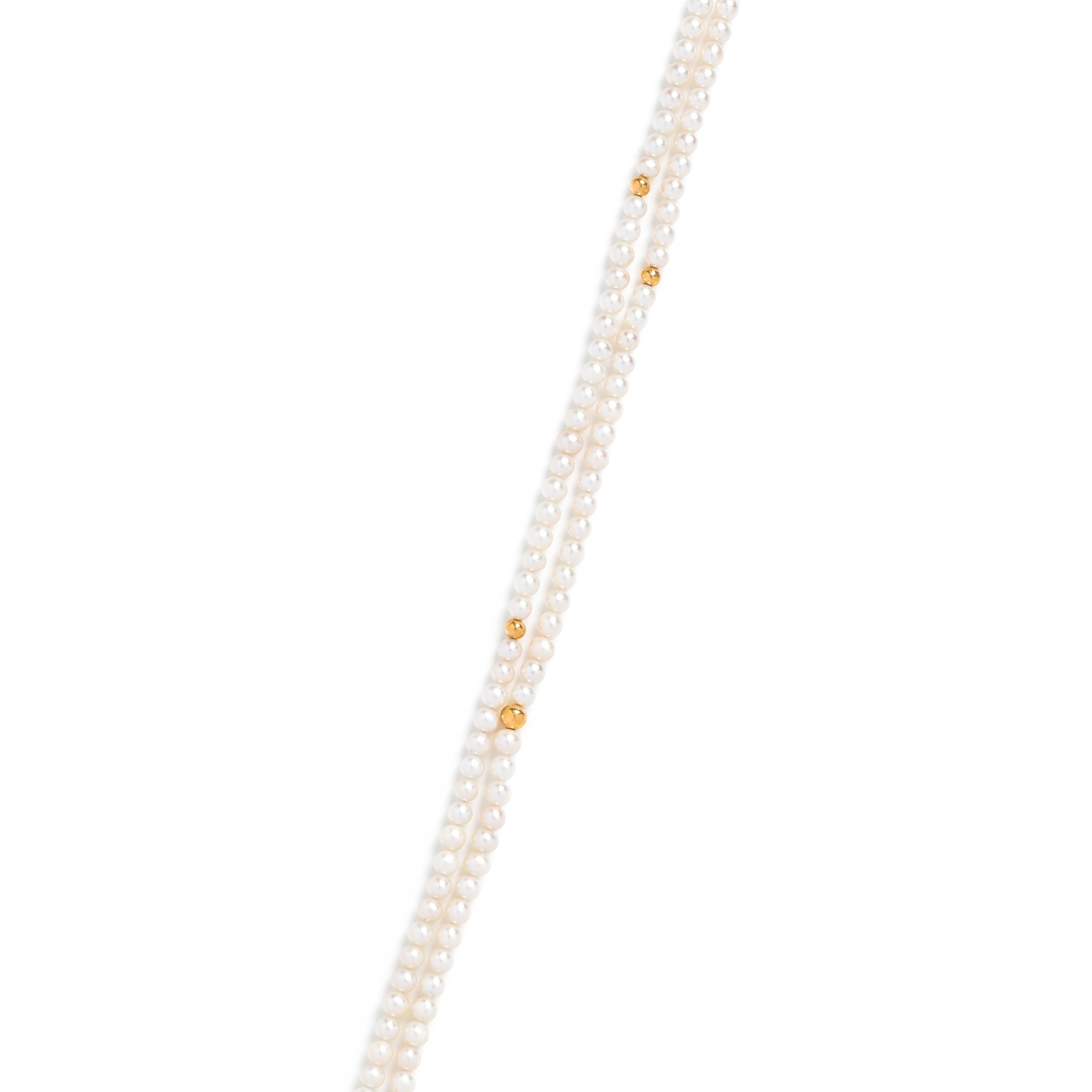 GURHAN, YELLOW GOLD AND CULTURED PEARL NECKLACE