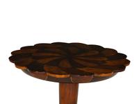 A Rosewood and Walnut Lobed Top Pedestal Base Side Table