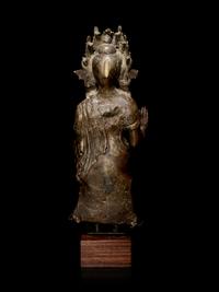 A Large Tibetan Gilt Bronze Figure of Buddha Dipankara