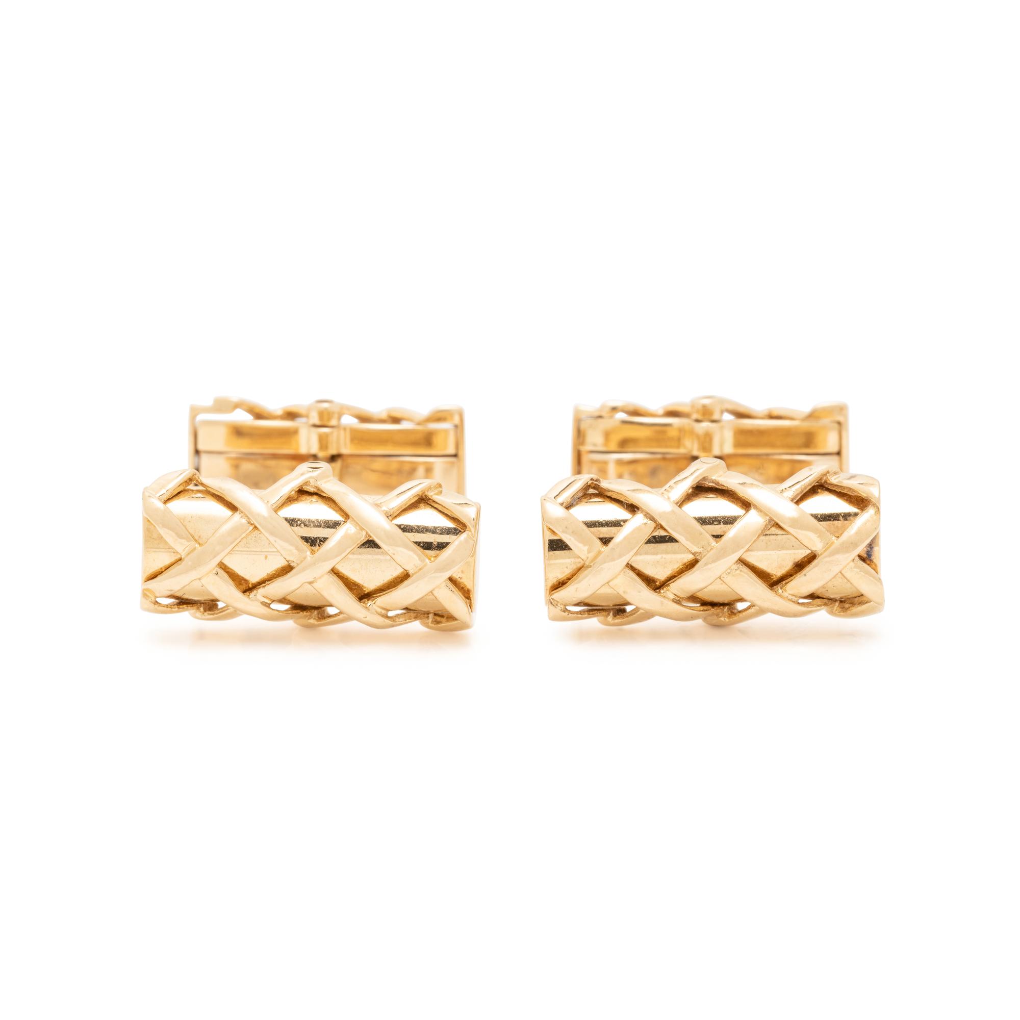 TIFFANY & CO., YELLOW GOLD CUFFLINKS