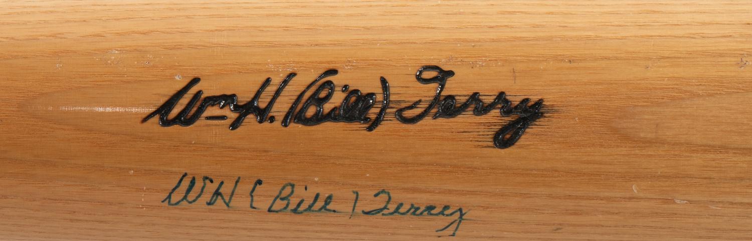 A William H. Bill Terry Signed Autograph Louisville Slugger Game Model Bat (BAS Beckett Authentication Services Certified),