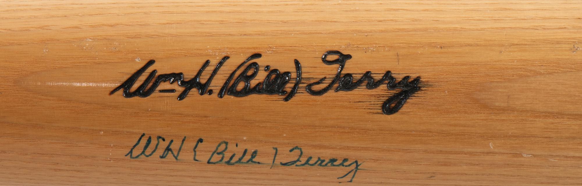A William H. Bill Terry Signed Autograph Louisville Slugger Game Model Bat (BAS Beckett Authentication Services Certified),
