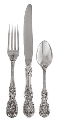An American Silver Flatware Service, Reed & Barton, Taunton, MA, Francis I pattern, comprising: 12 dinner knives 12 butter spreaders 12